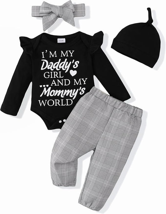 Renotemy Newborn Baby Girl Clothes Outfits Infant Romper Ruffle Floral Pants Cute Toddler Baby Girl Clothes Set