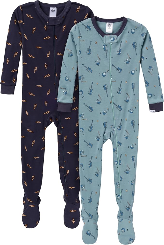 Gerber baby-boys 2-pack Snug Fit Footed Cotton Pajamas