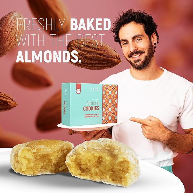 ITALIAN Cookies, Christmas Cookies & Birthday Cookies. Biscotti individually wrapped, Almond Cookies. Biscotti italian Cookies, Gourmet cookies, Cookie Gift Basket. Italian cookies from italy, SIKALY