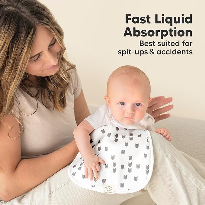 Organic Burp Cloths Baby Boy & Girl - 5-Pack Super Absorbent Cotton Burping Cloths for Babies, Soft & Plush Newborn Spit Up Rags, Infant Towels for Milk Spit Up, Unisex, Large 21" x 10" (Grayscape)