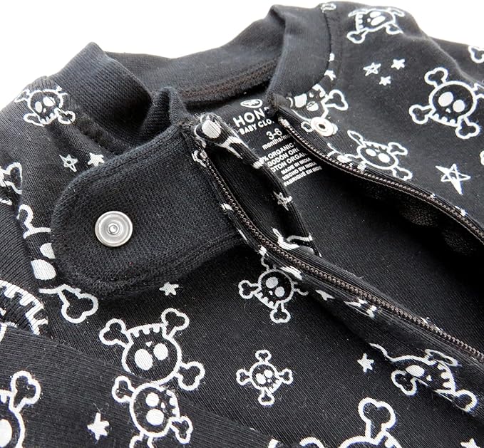 HonestBaby Baby Celebration Sleep & Play Footed One-Piece Pajama Sleeper 100% Organic Cotton