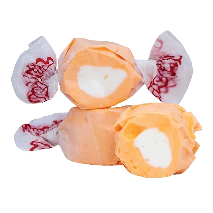 Taffy Town Saltwater Taffy- Tangerine | Gourmet Taffy| Nougat-Style Candy| Soft & Delicious| Sumer Snack Treats| Party Good Candies| 2.5lbs