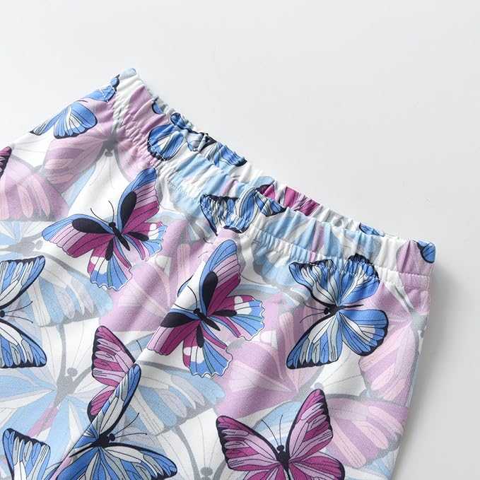 3PCS Baby Girl Clothes Ruffle Floral Shirt Tops Pants Headband Outfit Sets