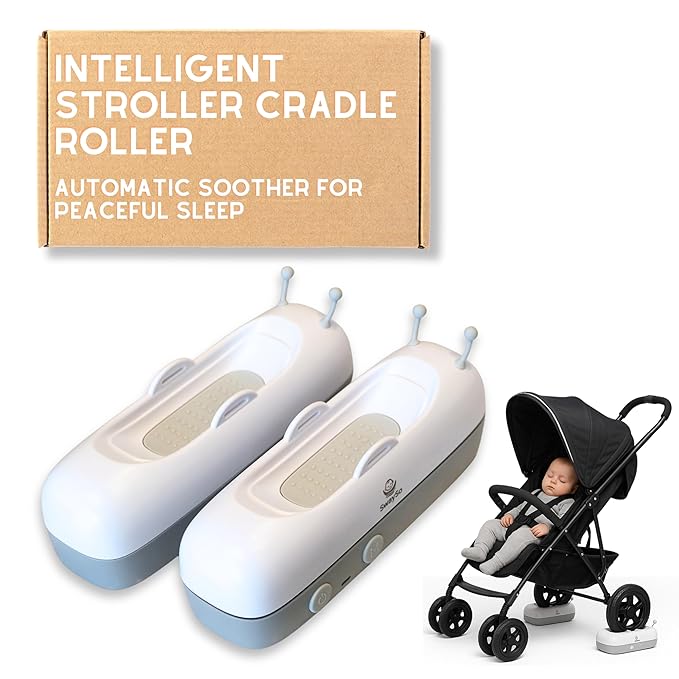 Intelligent Rocker Accessory for Baby Stroller - Automatic Soother for Peaceful Sleep - Type-C Rechargeable Cradle Roller with Adjustable Speed, Remote and Timer- Smart Rocker & Bouncer-SwaySo