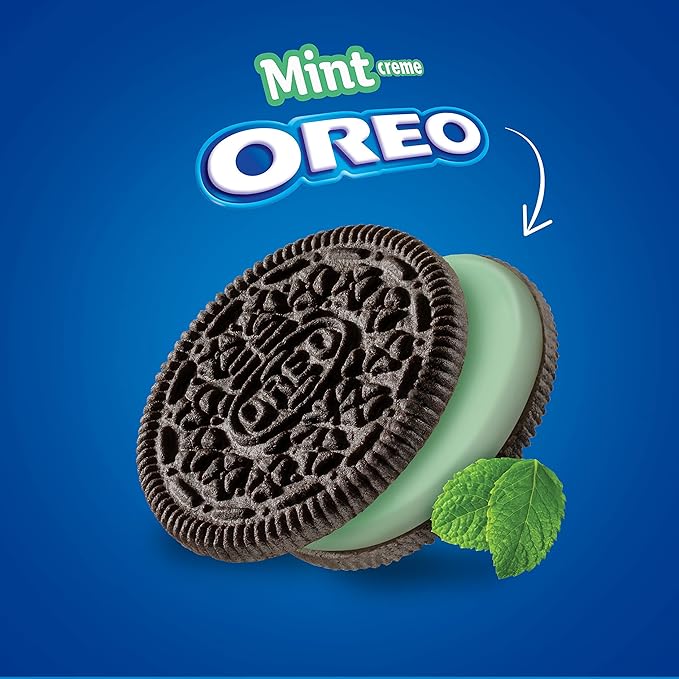 OREO Mint Creme Chocolate Sandwich Cookies, Family Size, 12 - 20 oz Packs