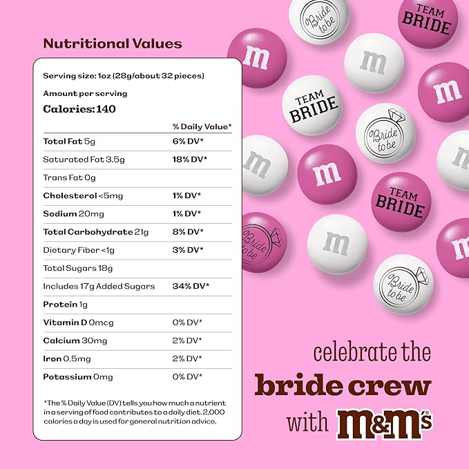 M&M’S World Bachelorette Party M&M’S Chocolate Candy 5 lb Bag – Fun Mix for Bridal Showers, Girls’ Night, Party Favors, Candy Bars, Wedding Weekend Gifts, or Bride-To-Be Decor