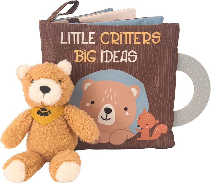 Lambs & Ivy Woodland/Forest Developmental Soft Book & Bear Plush Toy Gift Set