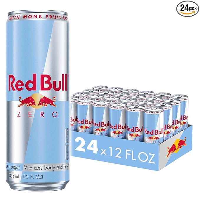 Red Bull Zero Energy Drink, 12 fl. oz., with 114mg Caffeine, Taurine & B Vitamins, Case of 24 cans