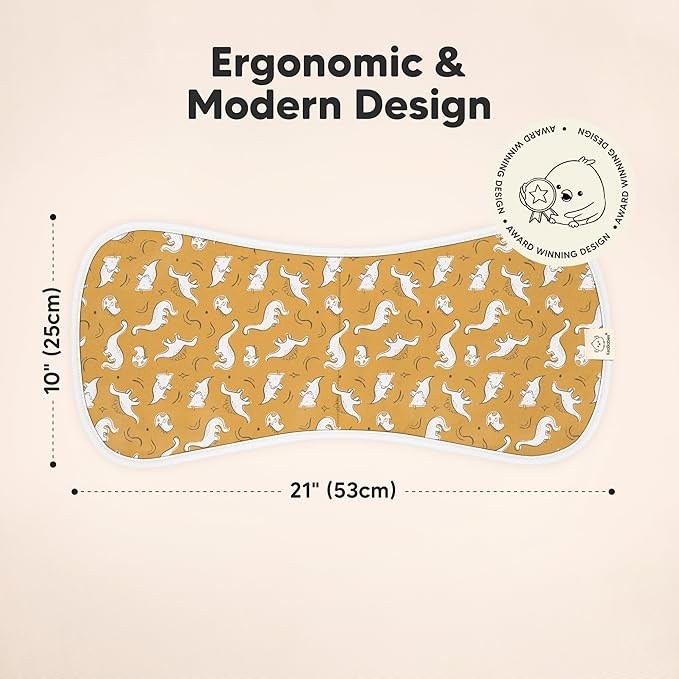 Organic Burp Cloths Baby Boy & Girl - 5-Pack Super Absorbent Cotton Burping Cloths for Babies, Soft & Plush Newborn Spit Up Rags, Infant Towels for Milk Spit Up, Unisex, Large 21" x 10" (Mesozoic)