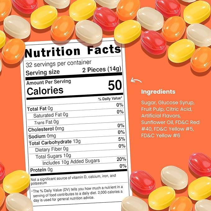 Assorted Fruit Hard Candy Individually Wrapped by Cambie, 4 lbs of Fruit Candy with a Deliciously Sweet Hard Exterior with a Soft, Decadent Filled Center