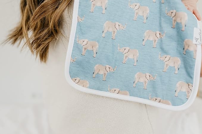 Copper Pearl Premium Baby Burp Cloths - 3-Pack Large Cotton Burp Cloths, Extra Soft Spit Up Rags with 3 Absorbent Layers, Perfect for Baby Boy and Baby Girl Gifts (21" x 10" Size, Peanut Set)