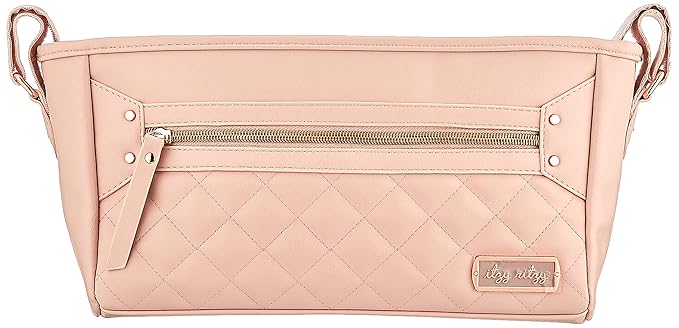 Itzy Ritzy Adjustable Stroller Caddy/Organizer - Stroller Organizer Bag Featuring Front Zippered Pocket, 2 Built-in Interior Pockets & Adjustable Straps to Fit Nearly Any Stroller (Blush)