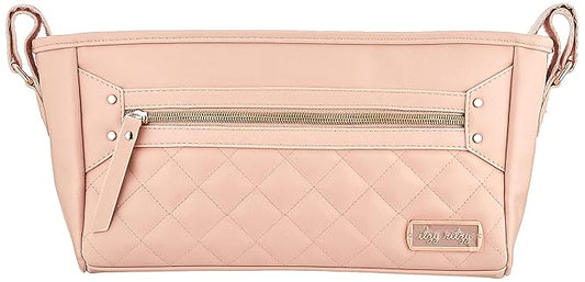 Itzy Ritzy Adjustable Stroller Caddy/Organizer - Stroller Organizer Bag Featuring Front Zippered Pocket, 2 Built-in Interior Pockets & Adjustable Straps to Fit Nearly Any Stroller (Blush)