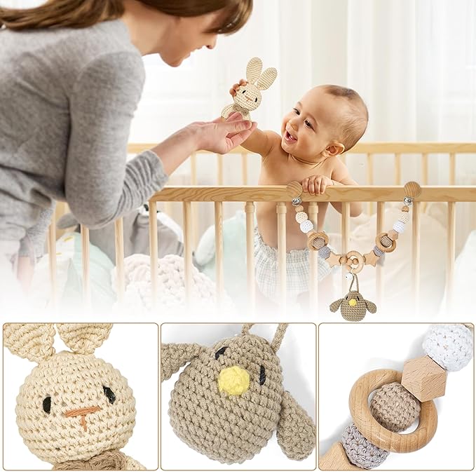 Deluxe Baby Gift Set for Newborn Boys & Girls – Handprint & Footprint Keepsake Frame, Knitted Blanket, Rattle, Socks, Pacifier Clip – in Gift Box