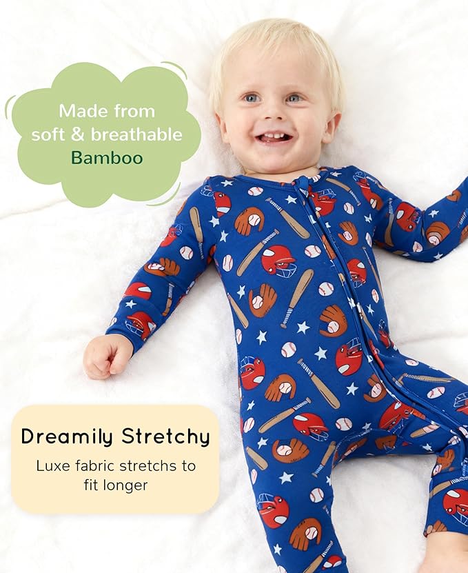 Footless Pajamas Baby Boy Girls, Viscose from Bamboo Baby Pajamas, Two Way Zipper Sleepers, Newborn Pjs