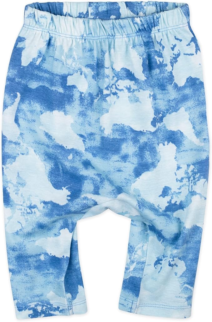 HonestBaby Unisex-Baby Multipack Harem Pants Roomy Fit Pull on Bottoms 100% Organic Cotton for Baby Boys, Girls