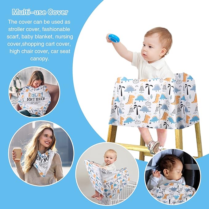 Metplus Car Seat Canopy Nursing Cover for Babies, Soft Stretchy Breathable and Easy to Use, Infant Shower Gifts Newborn Essentials