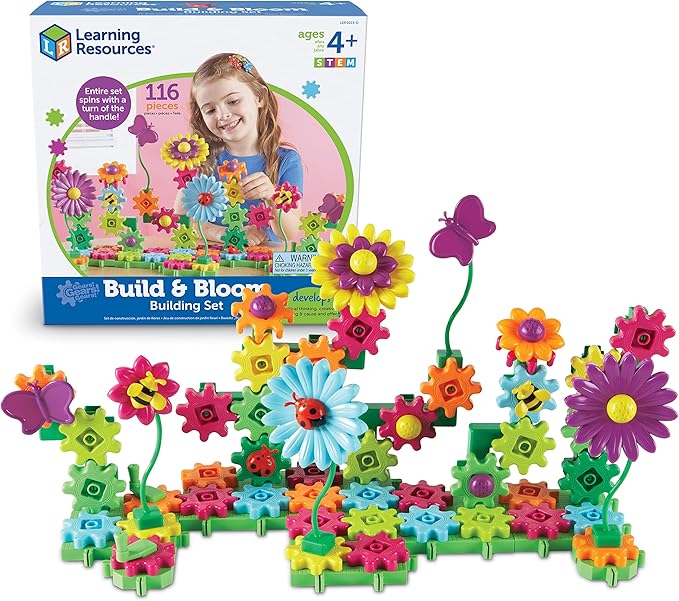 Learning Resources Gears! Build & Bloom Building Set, 117Piece