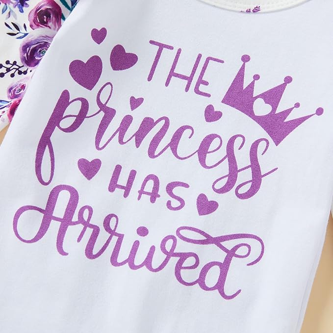 GRNSHTS Newborn Baby Girl Romper Infant Letter Print Jumpsuit Floral Bodysuit+Hat+Headband+Gloves Coming Home Clothes Outfits