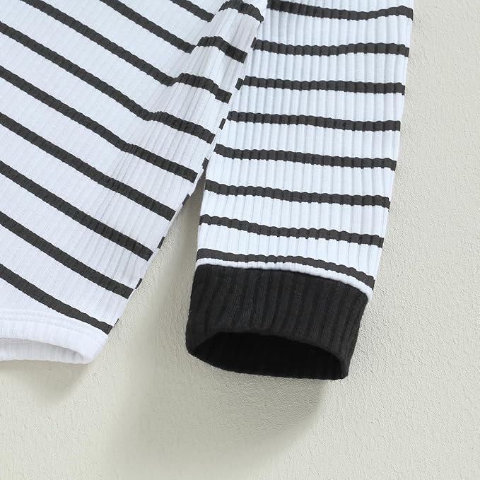 Newborn Baby Boy Girl Clothes Ribbed Knitted Long Sleeve Romper Pants Solid Cotton Infant Fall Winter Outfits 2Pcs