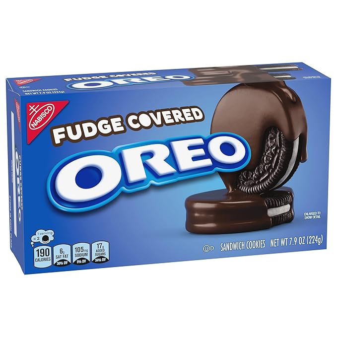 OREO Fudge Covered Chocolate Sandwich Cookies, 7.9 oz