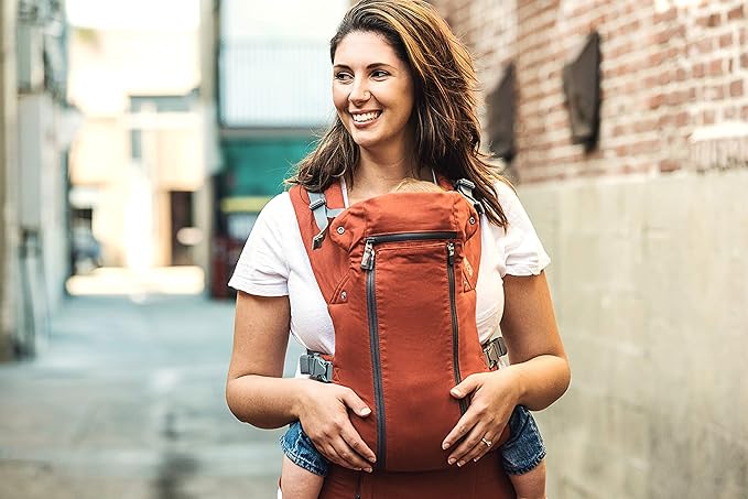 Beco 8 Baby Carrier from Newborn to Toddler (7-45lbs) - All in 1 Hybrid Front, Hip and Backpack Style Carrier with Breathable, Cooling Mesh - Rust