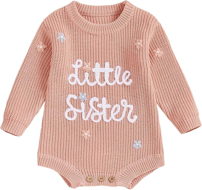 FYBITBO Baby Girl Boy Sweater Knit Oversized Pullover Sweatshirt Romper Onesie Warm Fall Winter Clothes Outfit Newborn