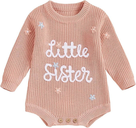 FYBITBO Baby Girl Boy Sweater Knit Oversized Pullover Sweatshirt Romper Onesie Warm Fall Winter Clothes Outfit Newborn