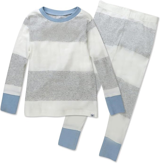 HonestBaby 2-Piece Pajamas Sleepwear Pjs 100% Organic Cotton for Baby, Toddler, Kids, Boy