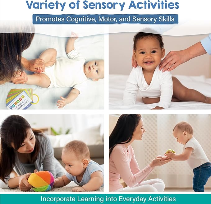 Lulu & You Baby Activity Cards - Playtime Ideas Focused on Baby Development and Stimulation - Newborn Activities from Birth to 1 Year – 0-12 Months Old Baby Must Haves - Baby Activity Book