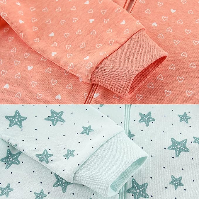 Newborn Baby 2-way Zipper Romper Cotton One-piece Jumsuit 3-pack, 0-24 Months