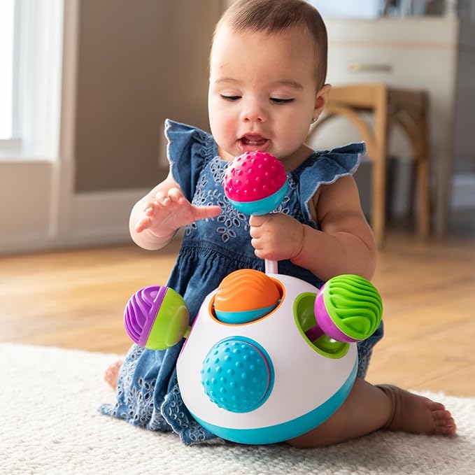 Fat Brain Toys Klickity Sensory Baby Toys, 1 Year and Up, Engaging Multi-Textured Early Developmental Toddler Activities for Tactile and Visual Stimulation