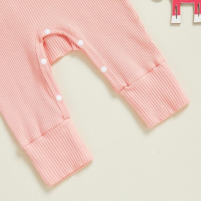 Newborn Baby Girls Rompers Knit Round Neck Long Sleeve Infant Fall Jumpsuits with Headband Coming Home Outfit