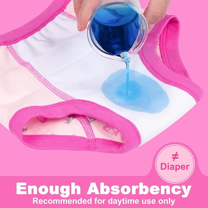 BIG ELEPHANT 6-Pack Potty Training Pants – 100% Cotton Absorbent Toddler Underwear for Boys and Girls (12M-10Y)