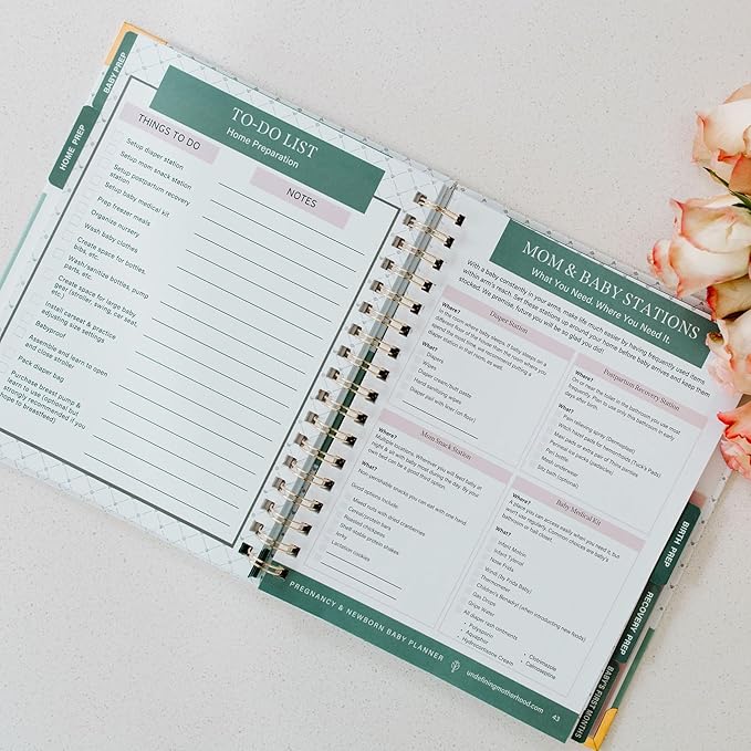 Expecting and Organized New Baby Planner – Pregnancy Organizer and Checklist Journal for First-Time Moms – 140+ Page Hardcover Keepsake by Undefining Motherhood