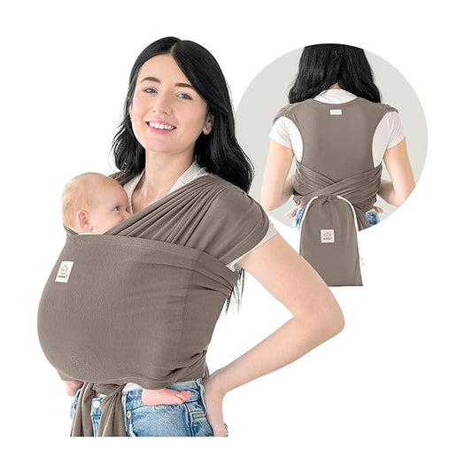 KeaBabies Baby Wrap Carrier Ring Sling - Easy to Wear, Adjustable D-Lite Baby Carrier Newborn to Toddler, Infant Carrying Shirt, Hands Free Bonding, Breathable Fabric Wearing Wrap (Copper Gray)