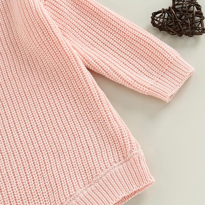 FYBITBO Baby Girl Boy Sweater Knit Oversized Pullover Sweatshirt Romper Onesie Warm Fall Winter Clothes Outfit Newborn