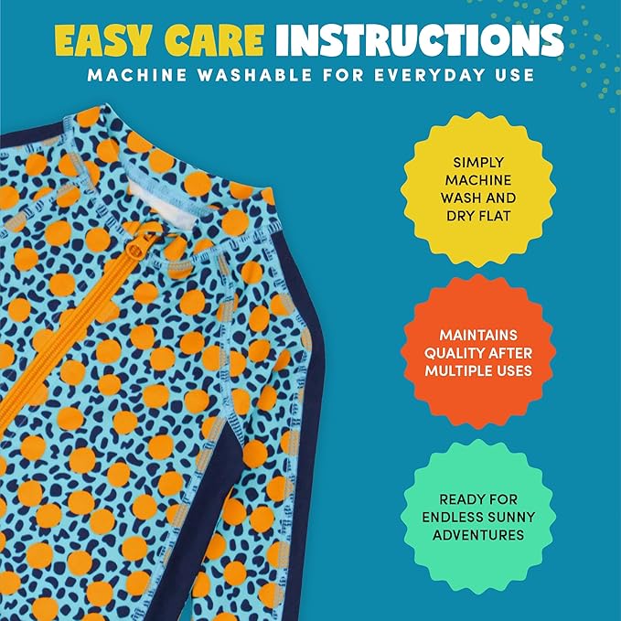SwimZip Boys' Long-Sleeve UPF 50+ Swimsuit for Baby, Toddler, & Little Boys