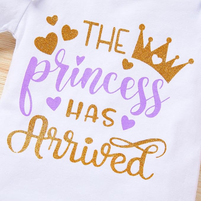 Newborn Baby Girl Outfits Infant Letter Print Romper+Tutu Skirt+Headband+Legging Warmer Coming Home Clothes Set