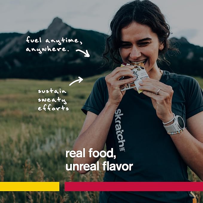 SKRATCH LABS Energy Bar | Raspberry + Lemon (12 pack) | Plant Based Healthy Snack | Low Sugar - 4g Protein | non-gmo, gluten free, soy free, vegan, kosher