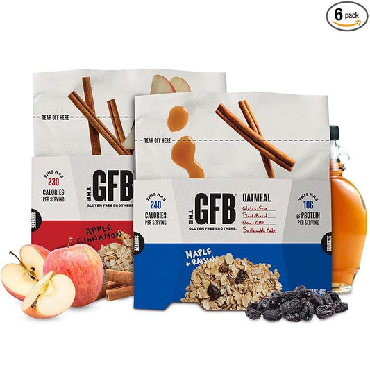 The GFB Variety Pack of Protein Oatmeal Cups - Unique Pop-Up Bowl - Gluten Free, Plant Based, Non GMO, Sustainably Made - Ridiculously Tasty, Healthy, Vegan Protein Instant Oatmeal, 2 oz (6 Count)