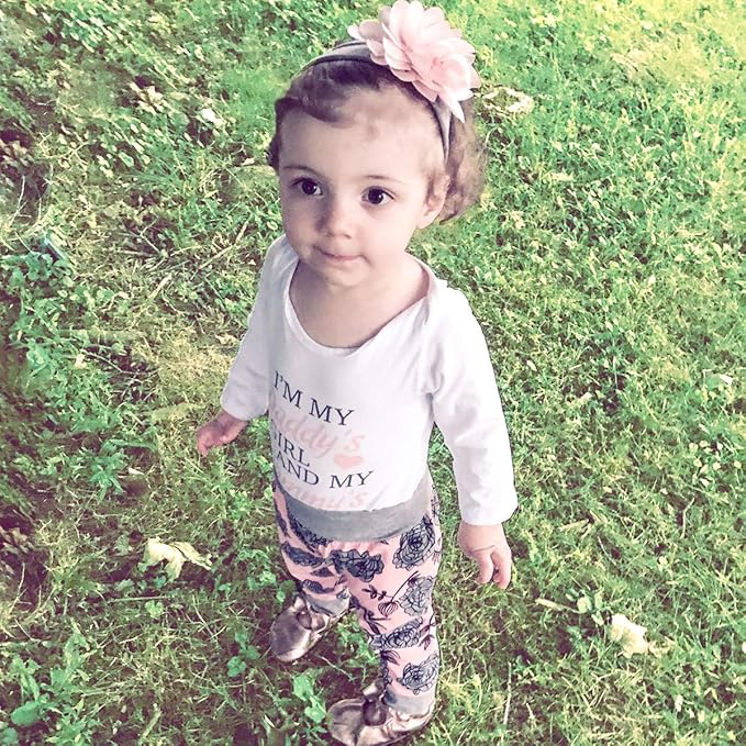 Renotemy Newborn Baby Girl Clothes Outfits Infant Romper Ruffle Floral Pants Cute Toddler Baby Girl Clothes Set