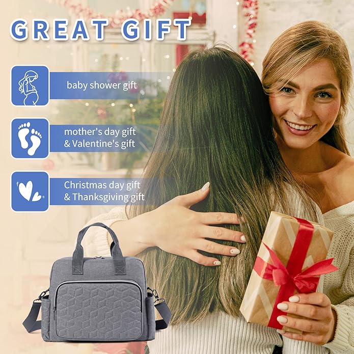 Crossbody Small Diaper Bag, Cute Mini Baby Diaper Tote Bags with Insulated Pockets for Traveling Outdoor Parent