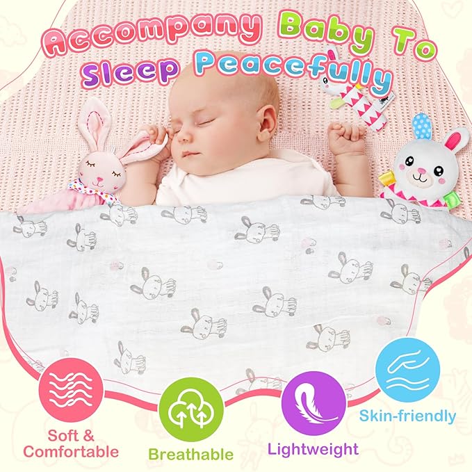 Baby Girl Gifts Newborn Gift Set, 10Pcs Quality & Cute Newborn Baby Essential Stuff New Baby Girl Gift Basket Set, Best Newborn Baby Girl Gifts Baby Girl Gifts Set, Unique Baby Girl Gift Basket Set