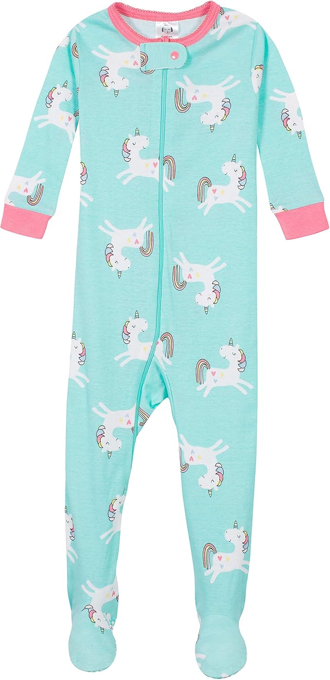 Gerber Baby Girls' 2-Pack Footed Pajamas