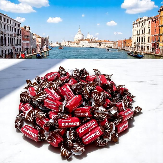 Premium Gourmet Rossana Italian Hard Filled candy-1.5 lbs Individually Wrapped Italian Candy Filled with a creamy Chocolate Hazelnut filling Gluten-Free-Perfect For Any Occasions(24 oz)