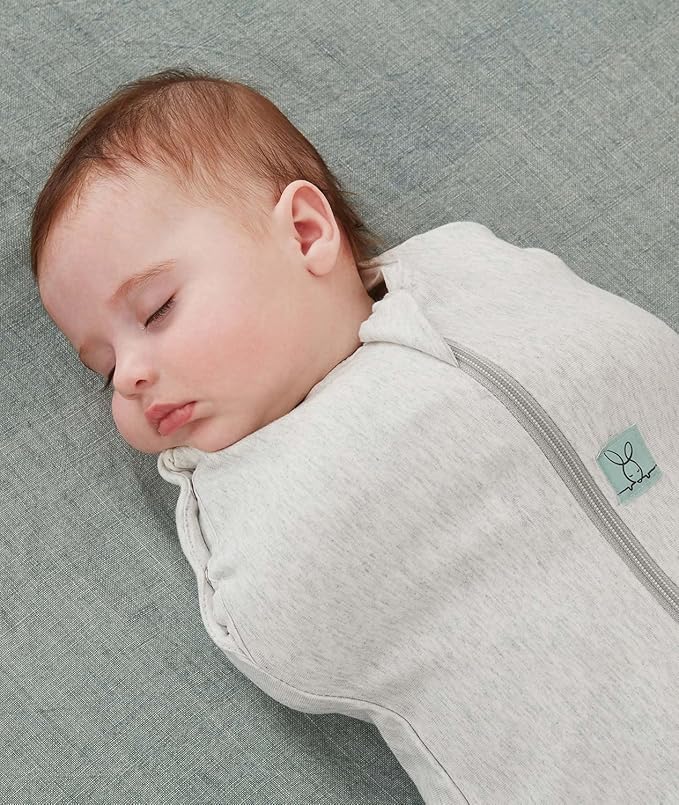 ergoPouch Cocoon Swaddle Sack 0.2 TOG - Baby Sleep Sack, Gentle Snug Fit Helps Calm Startle Reflex, Ideal for Arms In/Out Sleeping, Soft Breathable Fabric for Better Sleep (0 Months, Grey Marle)
