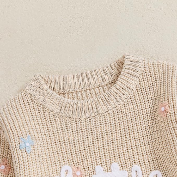 FYBITBO Baby Girl Boy Sweater Knit Oversized Pullover Sweatshirt Romper Onesie Warm Fall Winter Clothes Outfit Newborn