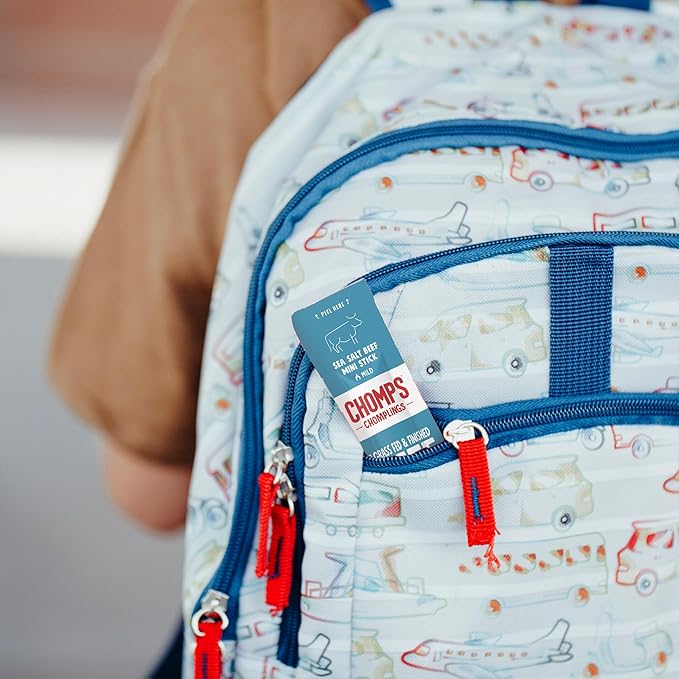 Chomps Snack Size Grass-Fed and Finished Sea Salt Beef Jerky Snack Sticks 0.5oz 24-Pack - Keto, Paleo, Whole30, 4g Lean Meat Protein, Gluten-Free, Zero Sugar Food, Non-GMO Chomplings