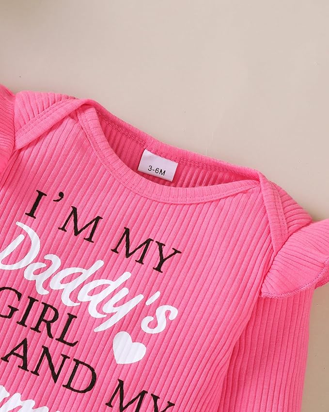 SUNNY PIGGY Newborn Baby Girl Clothes Infant Outfits Romper Floral Fall Outfit Bell Bottoms Pant Sets Hat Headband Flowerpant